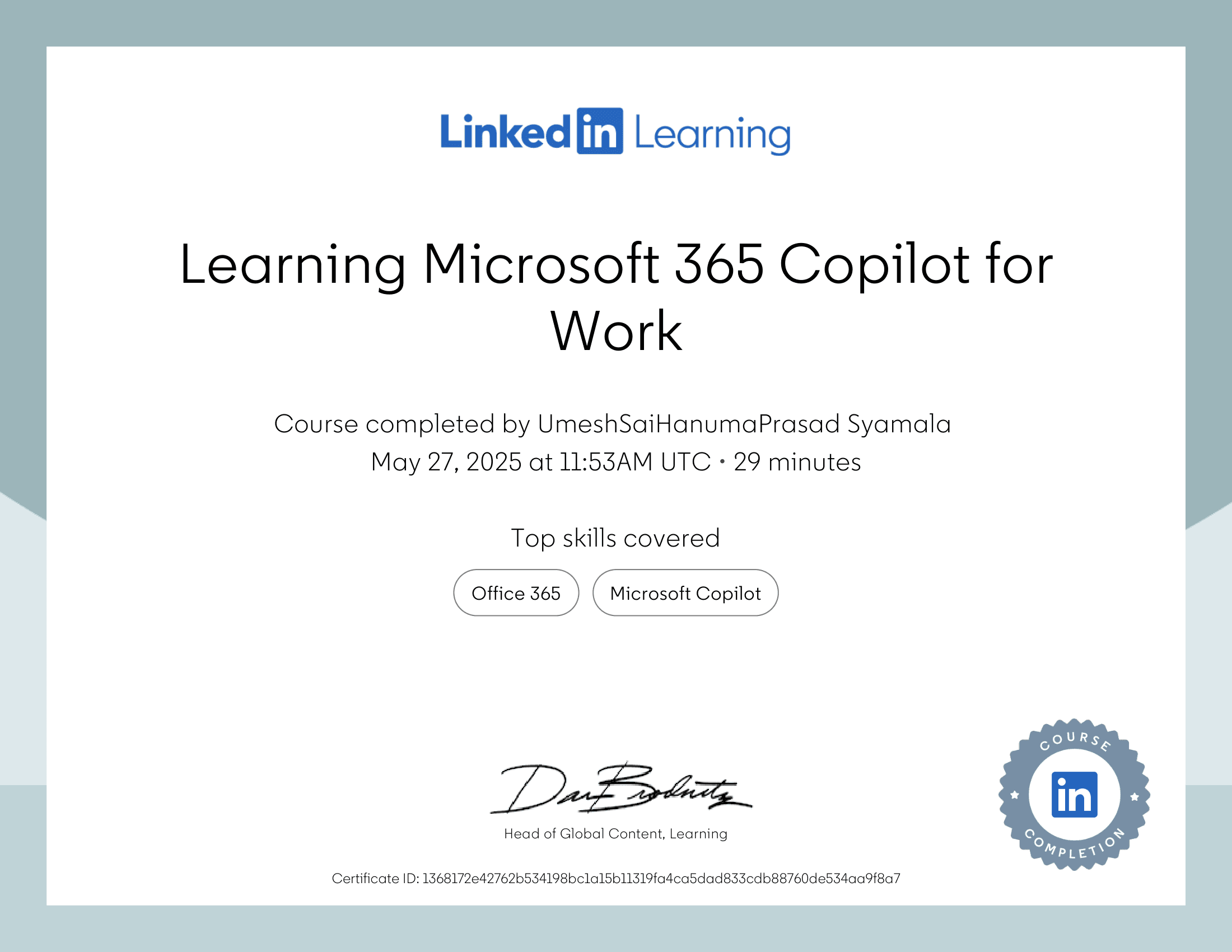 Learning Microsoft 365 Copilot for Work