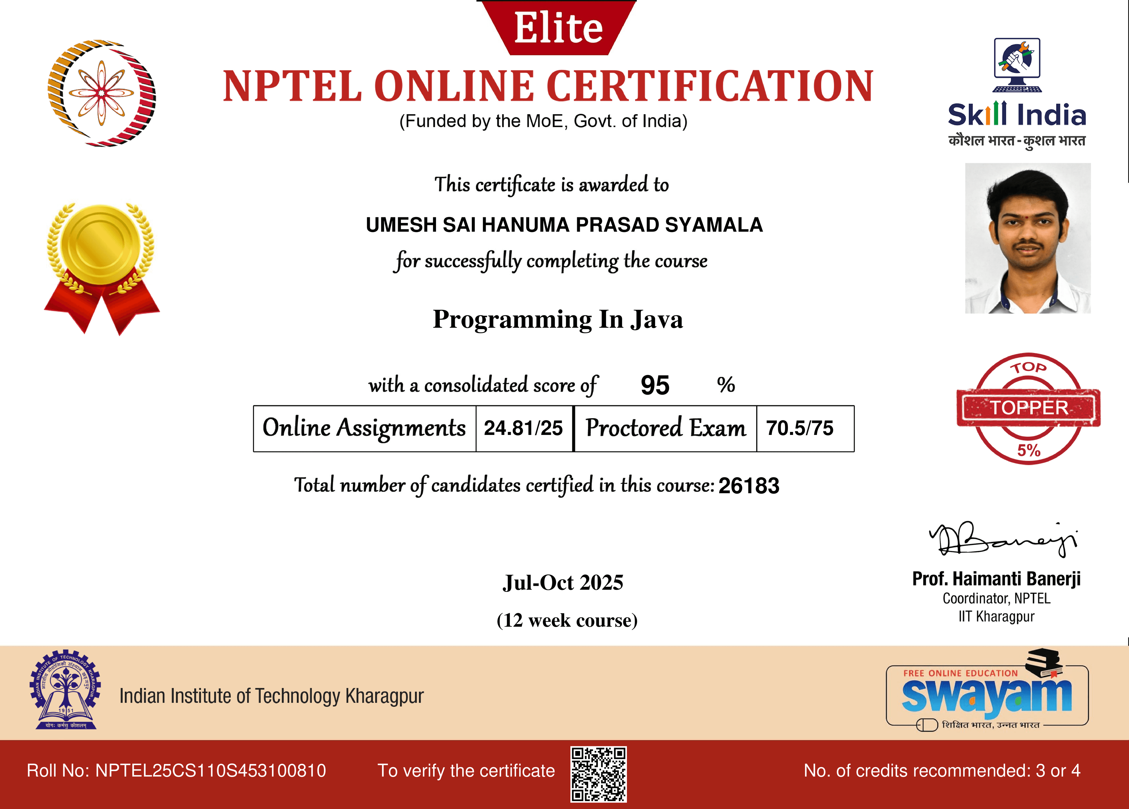 Programming in Java — Elite Gold (95%)